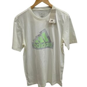 Adidas Camo Logo Graphic Tee White Green Men’s Small NWT FJ5377 Sportswear